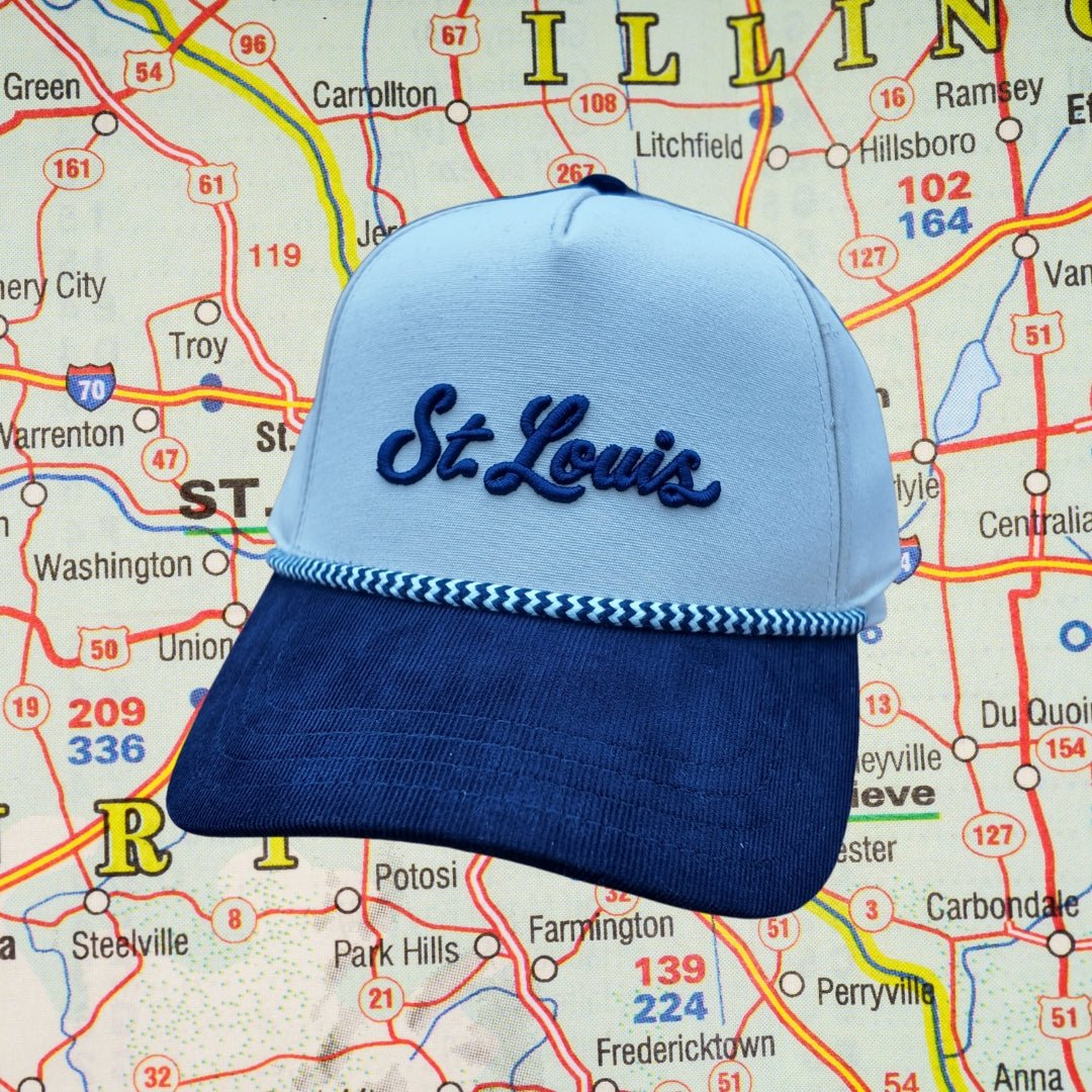 Organic St. Louis Rope Snapback Hat with Corduroy Visor - JON BLANCO