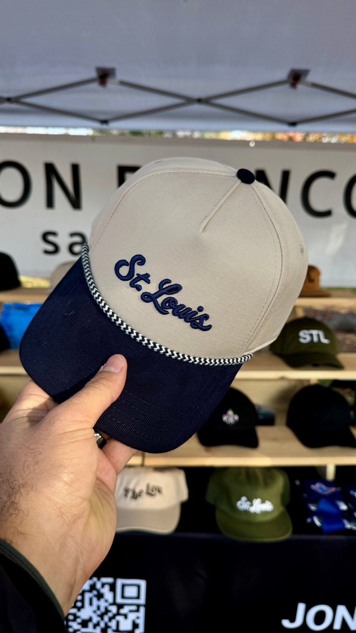 Organic St. Louis Rope Snapback Hat with Corduroy Visor - JON BLANCO