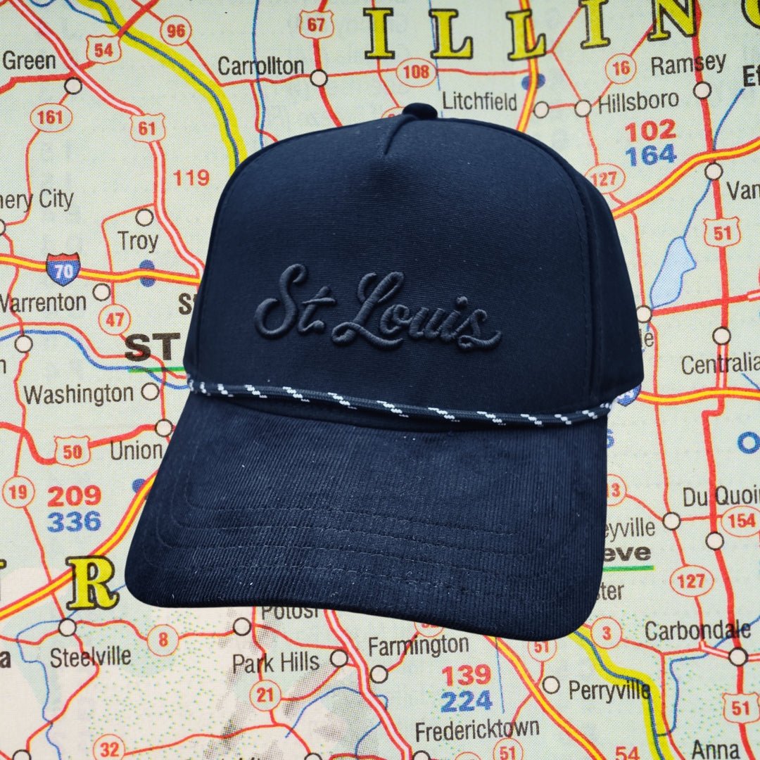 Organic St. Louis Rope Snapback Hat with Corduroy Visor - JON BLANCO