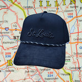 Organic St. Louis Rope Snapback Hat with Corduroy Visor - JON BLANCO