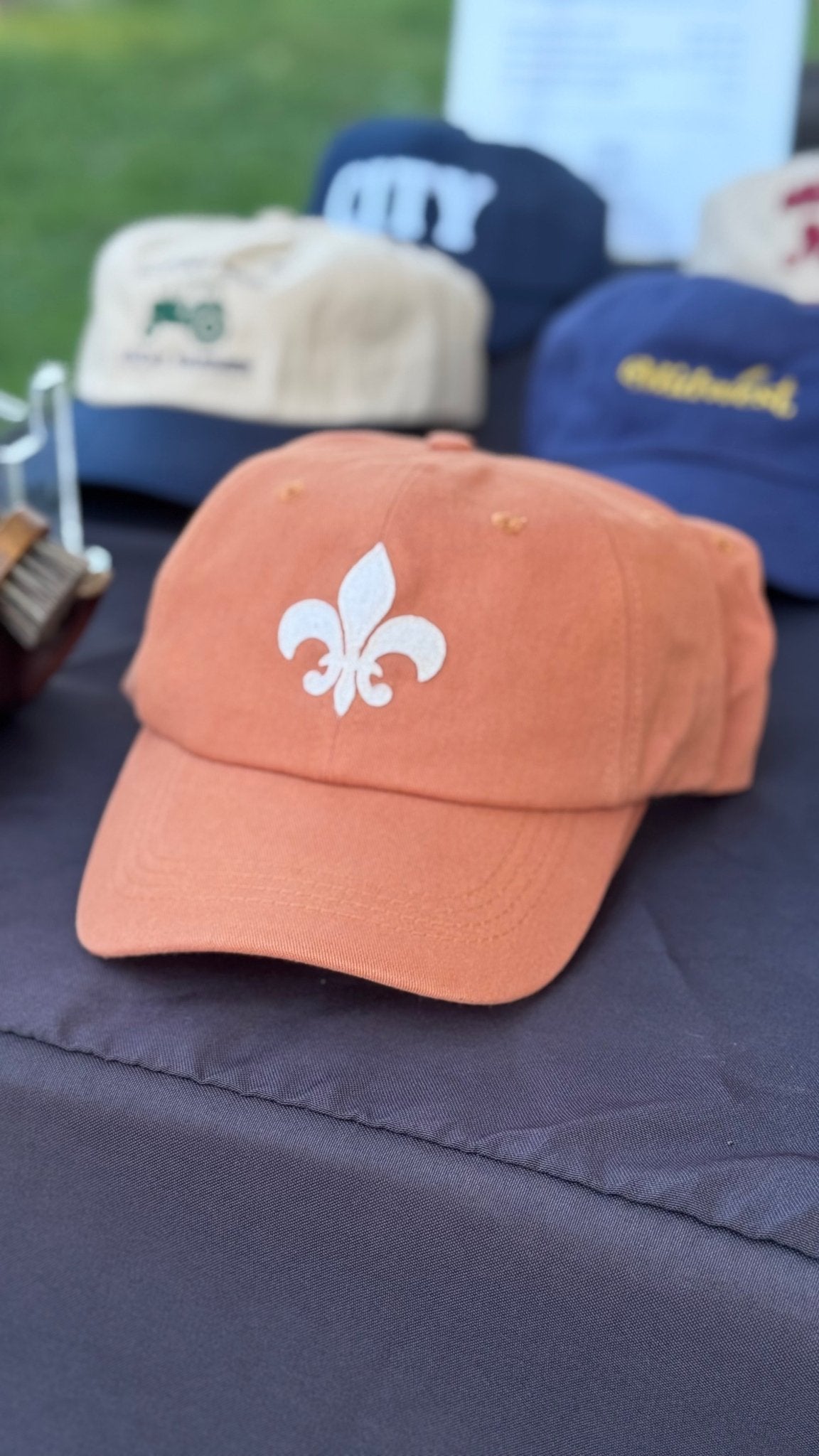 Organic Mid Profile Felt Fleur - de - lis Patch Hat - JON BLANCO
