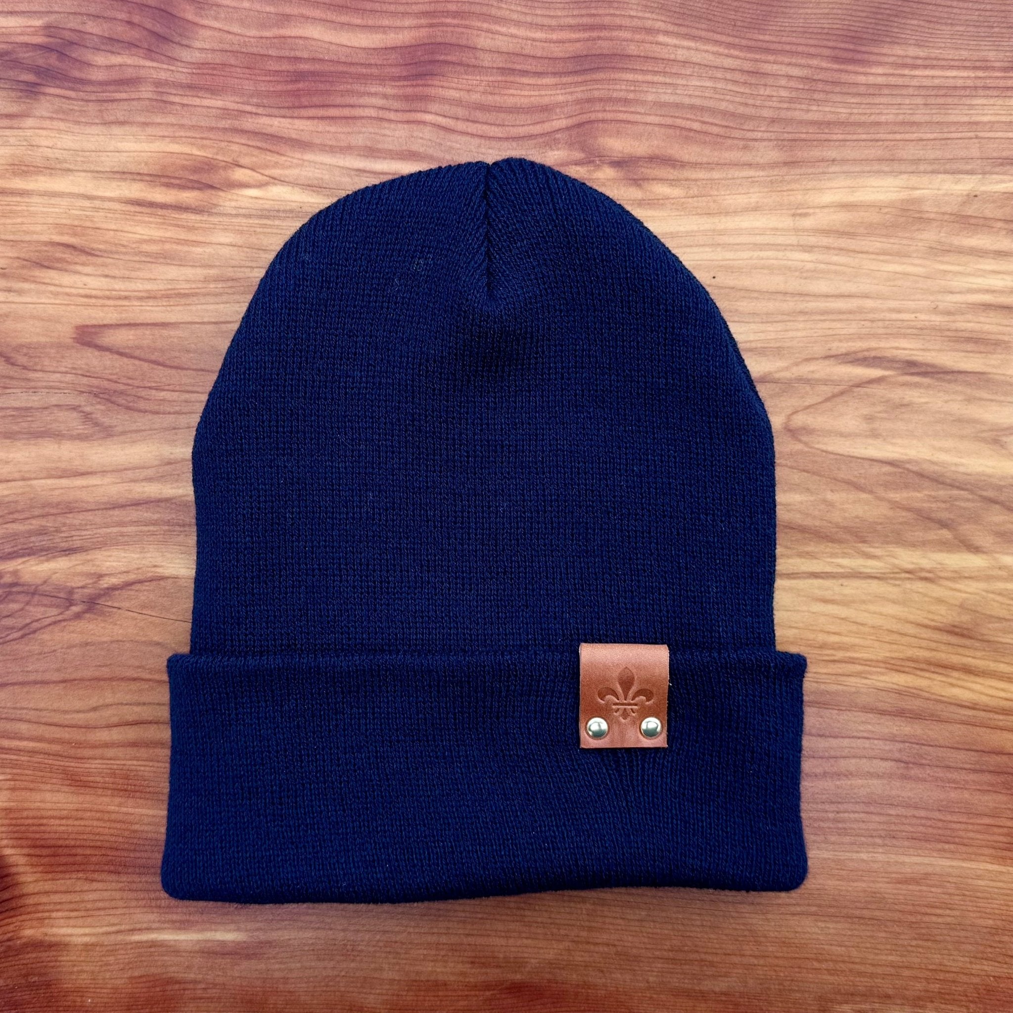 USA Made Recycled Fleur - de - Lis Beanie (Ansgar Leather Co Collaboration) - JON BLANCO