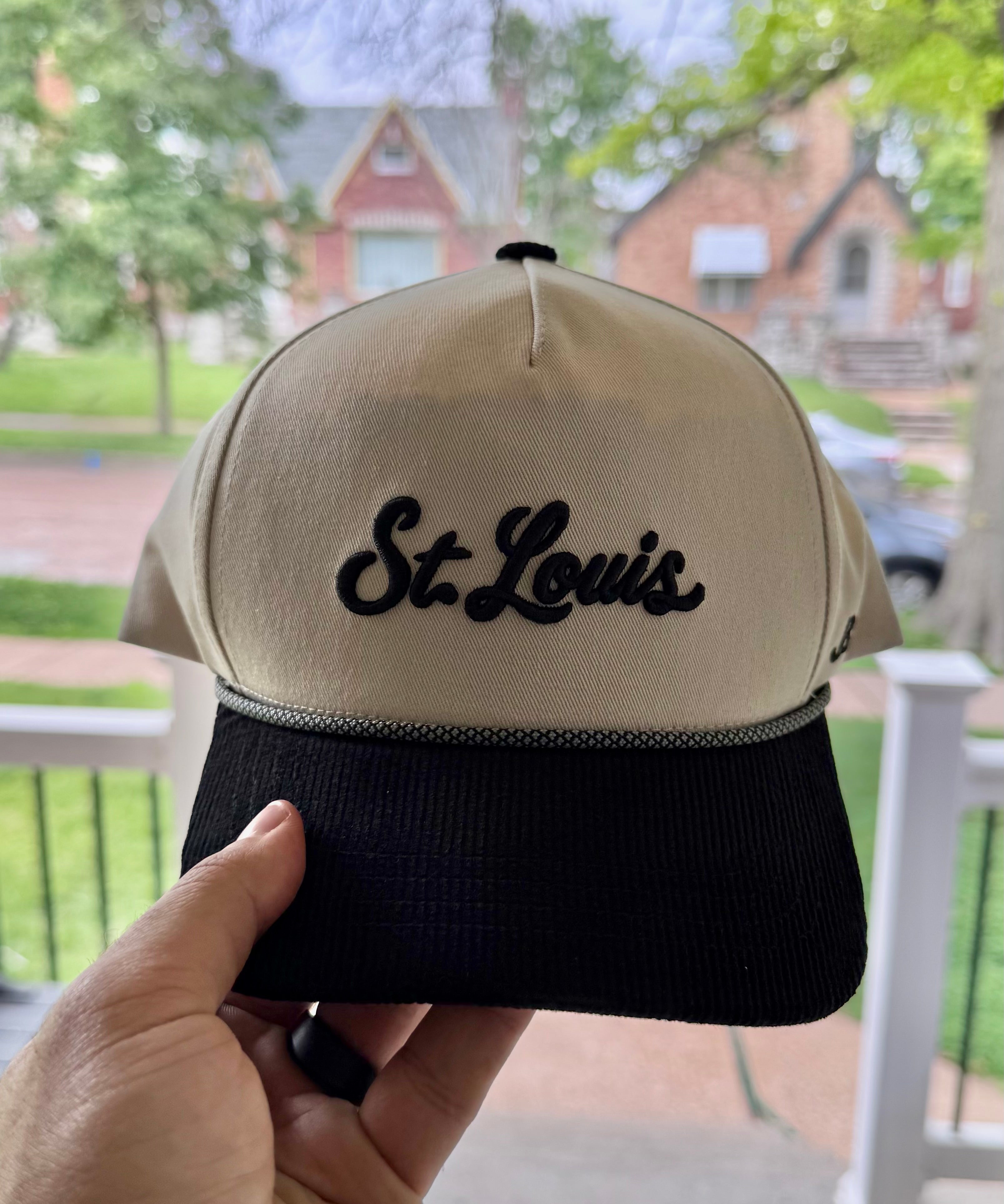 St. Louis Rope Snapback Mid Profile Hat with Corduroy Visor