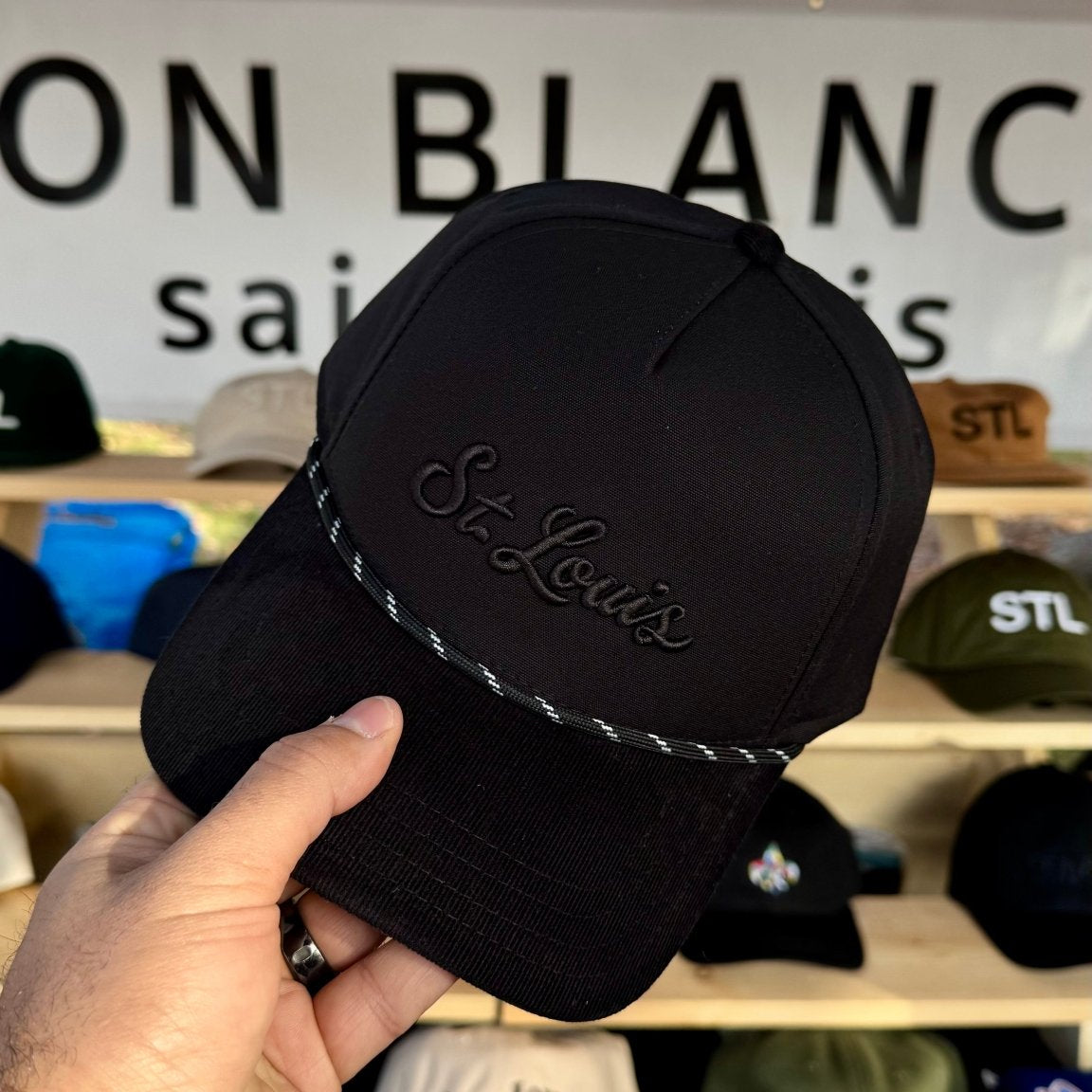 Organic St. Louis Rope Snapback Hat with Corduroy Visor - JON BLANCO