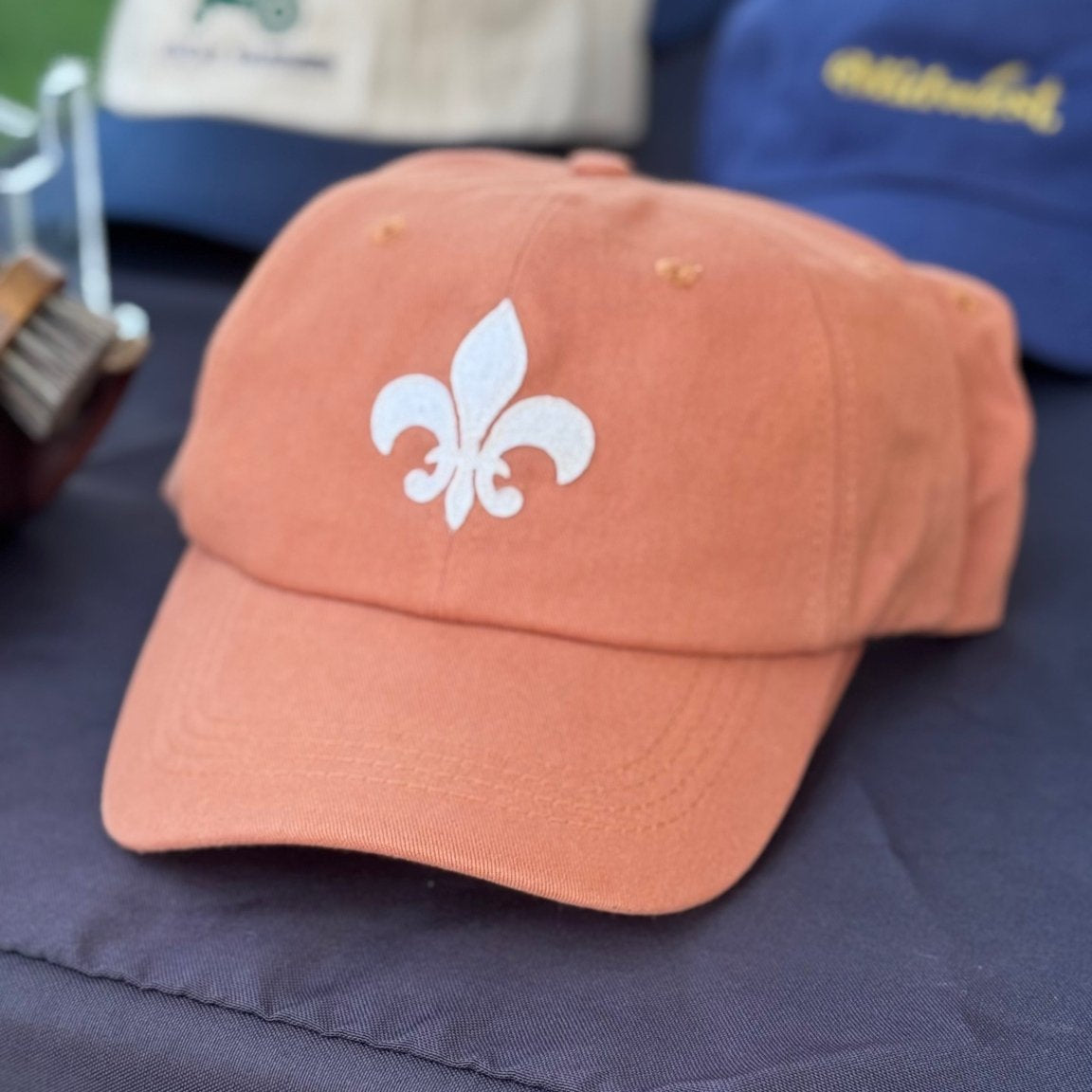 Organic Mid Profile Felt Fleur - de - lis Patch Hat - JON BLANCO