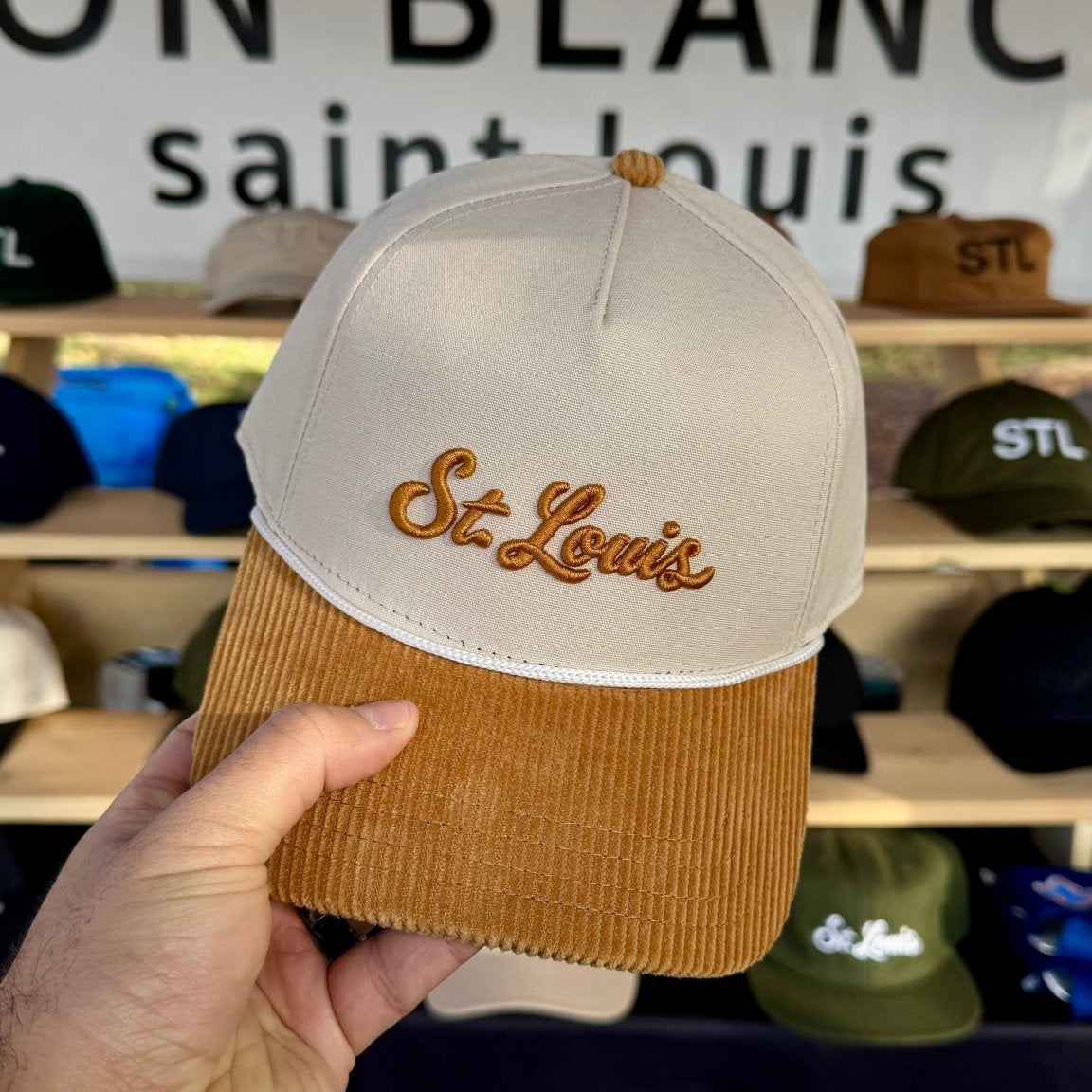 Organic St. Louis Rope Snapback Hat with Corduroy Visor - JON BLANCO
