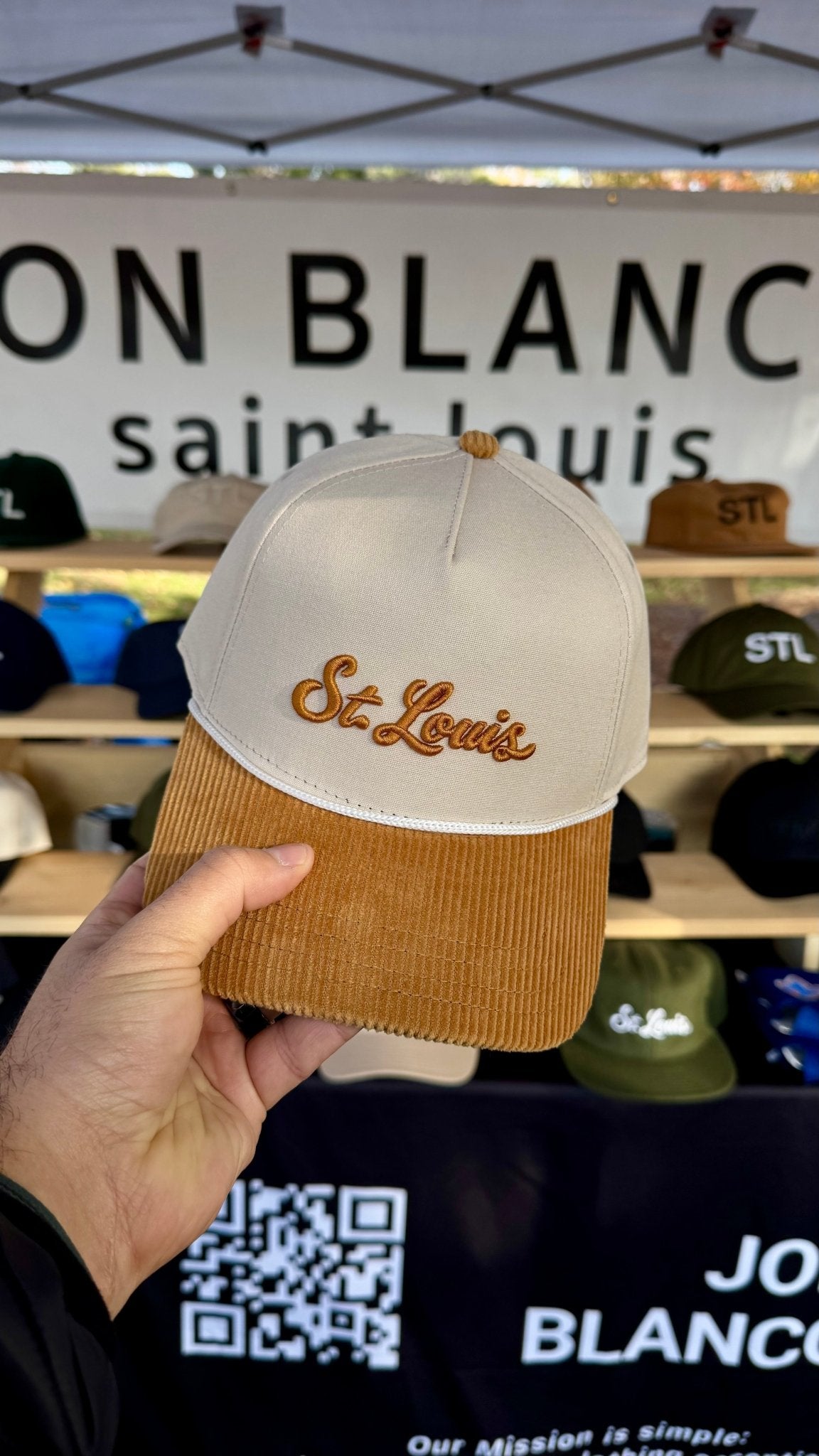 Organic St. Louis Rope Snapback Hat with Corduroy Visor - JON BLANCO