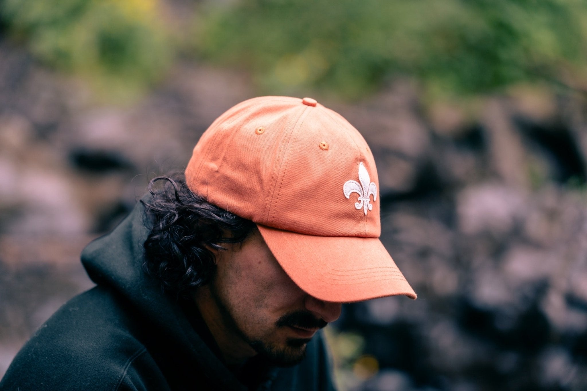 Organic Mid Profile Felt Fleur - de - lis Patch Hat - JON BLANCO