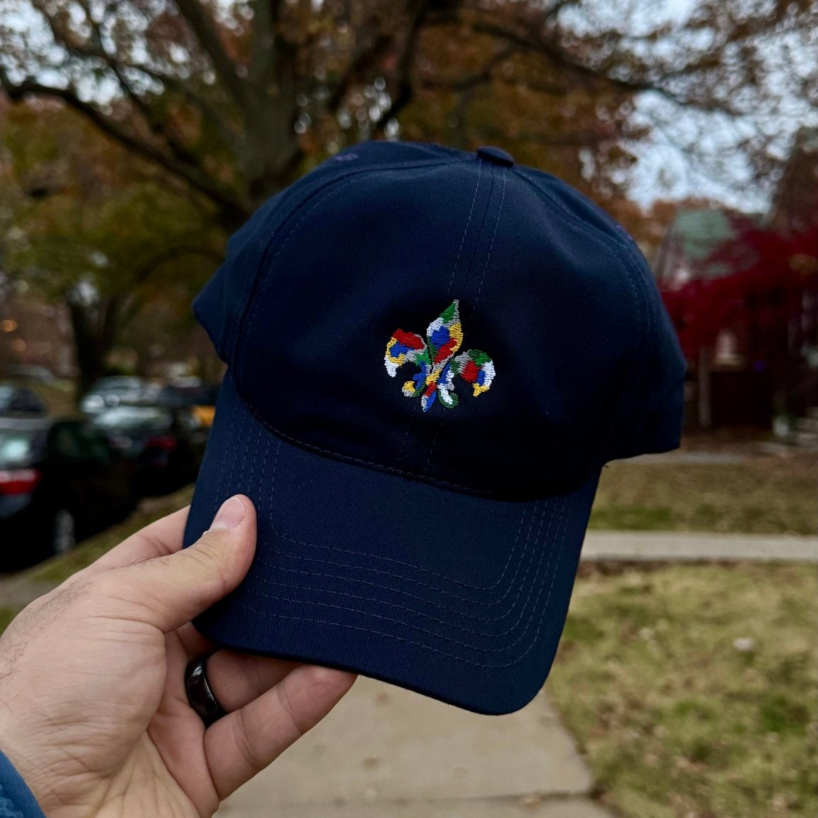 USA Made Organic Fleur - de - Lis Mid Profile Hat - JON BLANCO