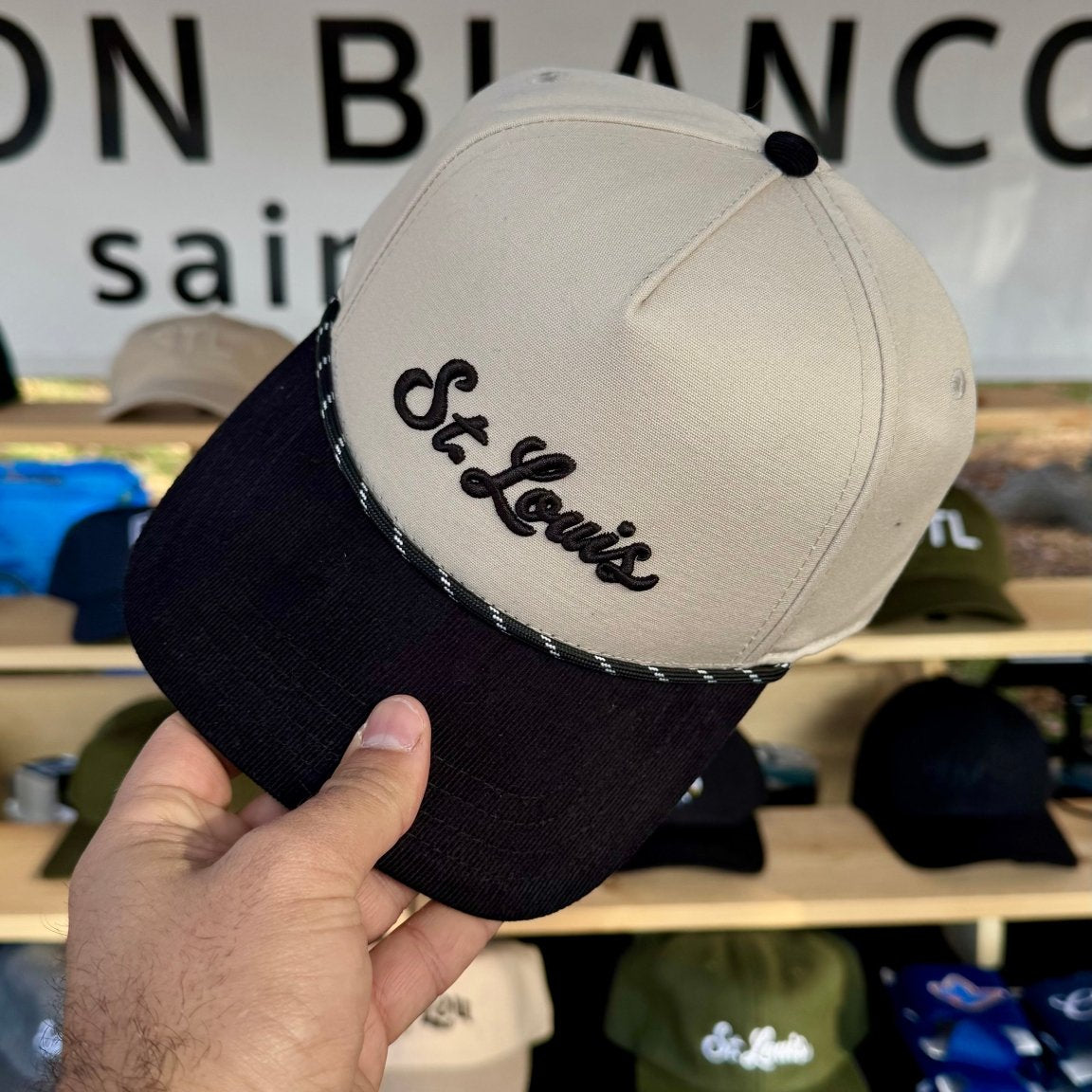 Organic St. Louis Rope Snapback Hat with Corduroy Visor - JON BLANCO