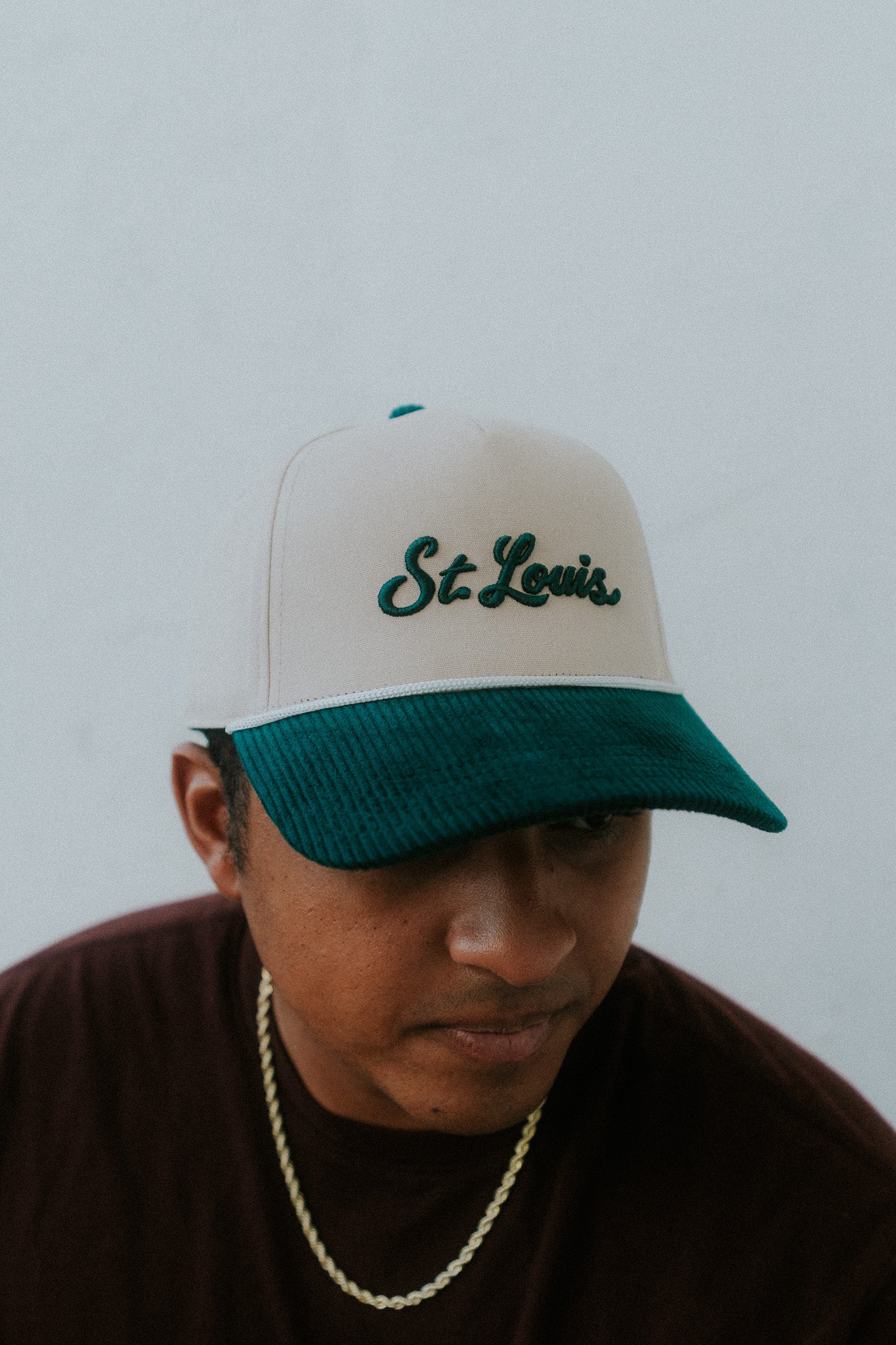 Organic St. Louis Rope Snapback Hat with Corduroy Visor - JON BLANCO