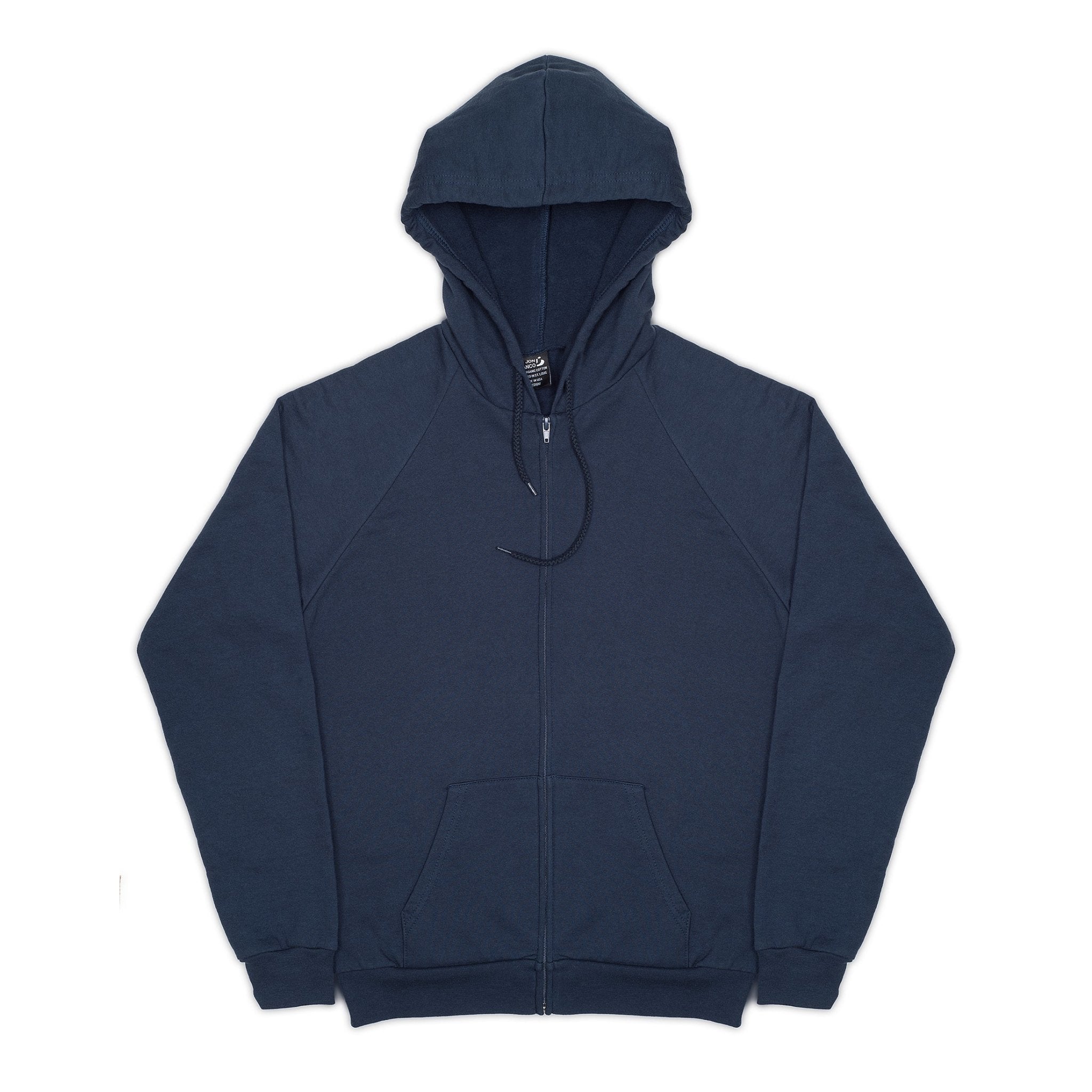 USA Made Organic Full-Zip Hoodie - Navy - JON BLANCO