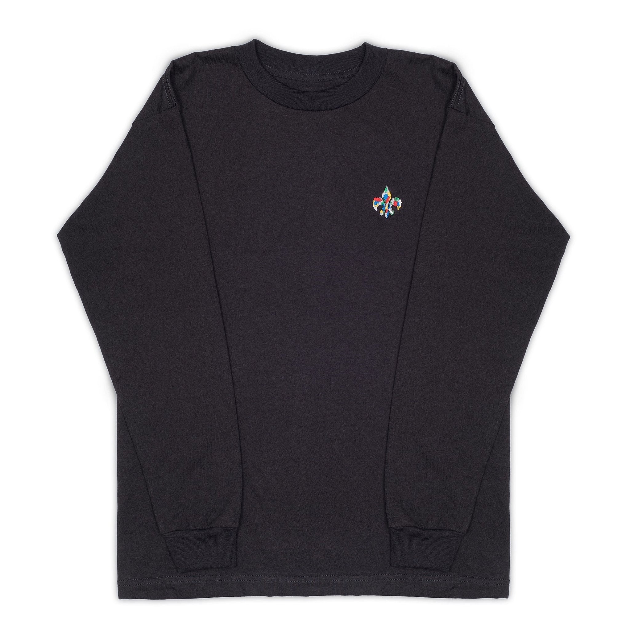 USA Made Long Sleeve Embroidered Fleur T-Shirt - JON BLANCO