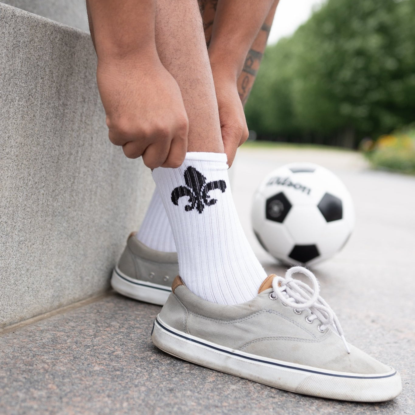 Fleur-de-Lis Bamboo Socks (USA Made) - JON BLANCO